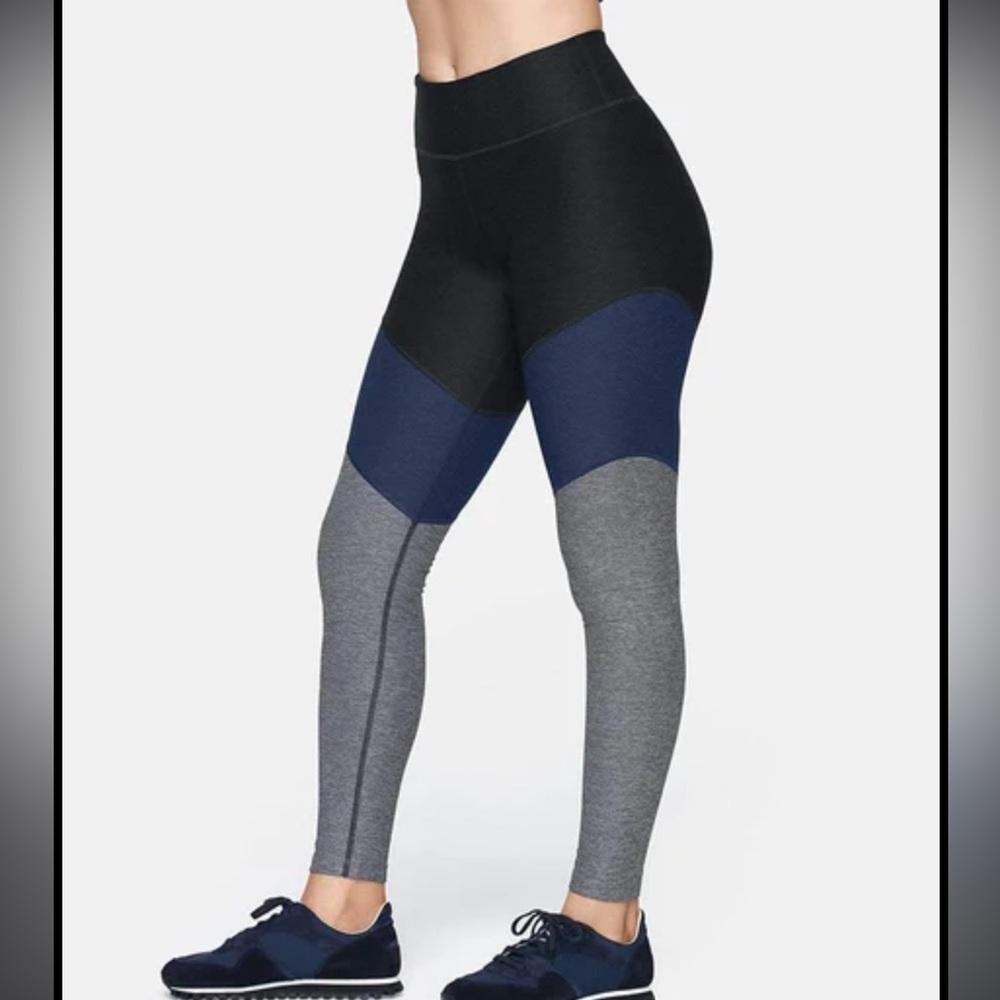Outdoor Voices Black Blue Grey ColorBlock Leggings Small
